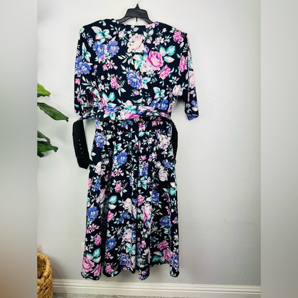 Vintage Ms. Choice Lace Collar Floral Midi 90s Princess Shabby Chic Dress - Picture 9 of 9